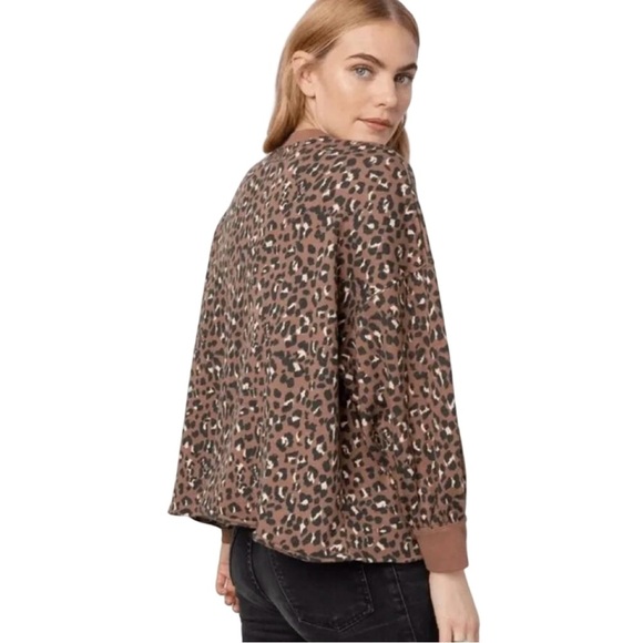 Rails Reeves Sweatshirt in Mountain Leopard Oversized Boxy Rolled Hem Size Small - Picture 2 of 10